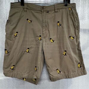 Daniel Cremieux Khaki Shorts Embroidered Dachshund Dogs Size 36